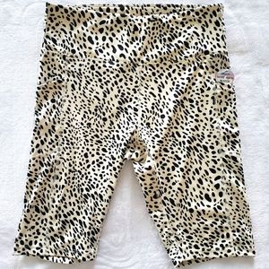 EMBRACELIFE Animal Print High Waist Athleisure Biker Shorts—NWT--XL